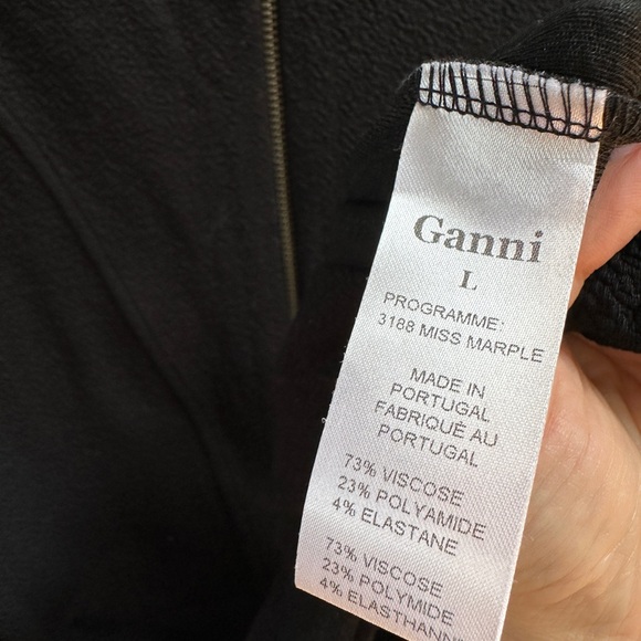 GANNI Eleanor Peplum Dress Black - stretch Large - Picture 12 of 12